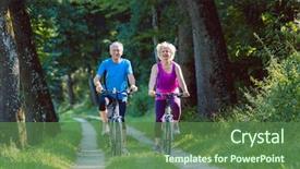  Presentation with physical activity seniors active senior - Presentation theme enhanced with senior couple wearing cool fitness background and a  colored foreground