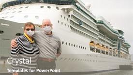  Presentation with masks - Cool new presentation theme with senior-couple-wearing-face-masks backdrop and a gray colored foreground