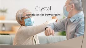  Presentation with 2019 - Beautiful slide deck featuring senior-couple-wearing-face-masks backdrop and a light gray colored foreground