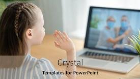  Presentation with 2019 - Slide deck with senior-couple-wearing-face-masks background and a coral colored foreground