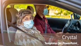  Presentation with face masks - Presentation design consisting of senior-couple-wearing-protective-face background and a violet colored foreground
