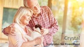  Presentation with senior living - Presentation having senior-couple-with-cat background and a lemonade colored foreground