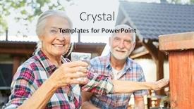  Presentation with fresh water - Presentation having senior-couple-with-fresh-glass background and a light blue colored foreground