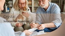  Presentation with tax - Slide set consisting of senior-couple-with-receipts-gets background and a coral colored foreground