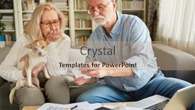  Presentation with accounting - Slide set having senior-couple-worried-looking background and a coral colored foreground