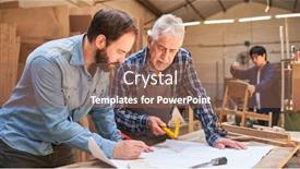  Presentation with carpenter - PPT theme consisting of senior-craftsmen-as-trainers background and a coral colored foreground