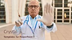  Presentation with defense - Slides consisting of senior-doctor-with-grey-hair background and a soft green colored foreground