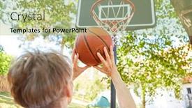  Presentation with free - Presentation enhanced with senior-during-a-free-throw background and a mint green colored foreground