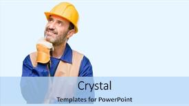 Presentation with senior worker - Colorful PPT layouts enhanced with senior engineer man construction worker backdrop and a light blue colored foreground