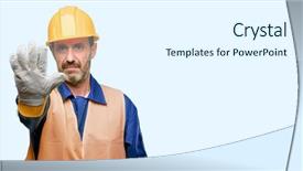  Presentation with senior worker - PPT layouts enhanced with senior engineer man construction worker background and a white colored foreground