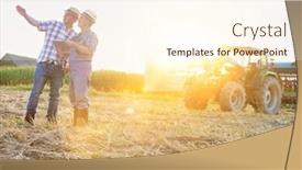  Presentation with flare - Colorful presentation theme enhanced with senior farmer discussing plans backdrop and a cream colored foreground