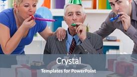  Presentation with father birthday - Slide deck featuring senior father celebrating 70th birthday background and a ocean colored foreground