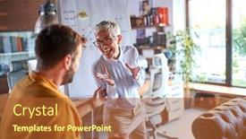  Presentation with mentoring - Slides enhanced with senior-female-partner-mentoring-young background and a red colored foreground