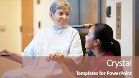  Presentation with nurse and patient - Amazing presentation design having senior female patient being pushed backdrop and a coral colored foreground
