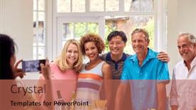  Presentation with villa - Theme enhanced with senior-friends-on-summer-vacation background and a coral colored foreground