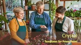  Presentation with team training - Theme having senior-gardener-as-owner background and a tawny brown colored foreground