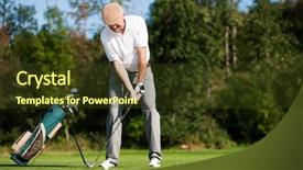  Presentation with retirement golf - Slide deck consisting of senior golfer doing a golf background and a tawny brown colored foreground