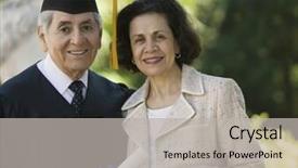  Presentation with wife - Beautiful presentation theme featuring senior graduate and wife outside portrait backdrop and a light gray colored foreground