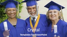  Presentation with graduation - Cool new presentation theme with senior graduates smiling outside portrait backdrop and a  colored foreground