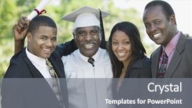 Presentation with daughter - Presentation design enhanced with senior graduation - graduate with sons and daughter background and a gray colored foreground
