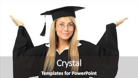  Presentation with academic - Beautiful theme featuring senior graduation - portrait of a young woman backdrop and a dark gray colored foreground