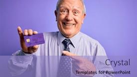  Presentation with purple business - PPT theme enhanced with senior-grey-haired-business-man background and a light blue colored foreground