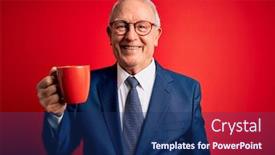  Presentation with red grey - Beautiful PPT layouts featuring senior-grey-haired-business-man backdrop and a navy blue colored foreground