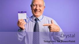  Presentation with face identification - Cool new slide set with senior-grey-haired-business-man backdrop and a light blue colored foreground