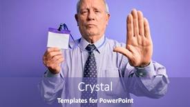  Presentation with purple business - Beautiful presentation featuring senior-grey-haired-business-man backdrop and a violet colored foreground