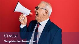  Presentation with red grey - Cool new PPT layouts with senior-grey-haired-businessman-screaming backdrop and a navy blue colored foreground