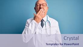  Presentation with medical hand - Slide set with senior-grey-haired-doctor-man background and a lemonade colored foreground