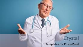  Presentation with medical concept - Slide set with senior-grey-haired-doctor-man background and a lemonade colored foreground