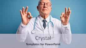  Presentation with medical smiling doctor - Presentation with senior-grey-haired-doctor-man background and a lemonade colored foreground