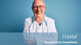  Presentation with horse sheep coat cow camel - Audience pleasing PPT theme consisting of senior-grey-haired-doctor-man backdrop and a teal colored foreground