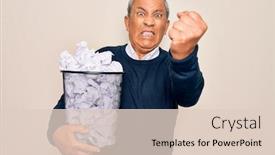  Presentation with bin - Slide deck with senior-grey-haired-man-holding background and a lemonade colored foreground