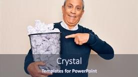  Presentation with bin - Presentation theme consisting of senior-grey-haired-man-holding background and a navy blue colored foreground