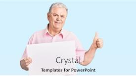  Presentation with blank - Amazing PPT layouts having senior-grey-haired-man-holding backdrop and a white colored foreground