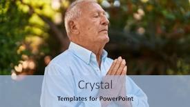  Presentation with black people praying - Presentation enhanced with senior-grey-haired-man-praying background and a  colored foreground