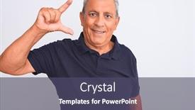  Presentation with grey black white - Slide set having polo standing over isolated white background and a violet colored foreground