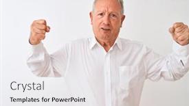  Presentation with senior fitness - Beautiful slides featuring senior-grey-haired-man-wearing backdrop and a white colored foreground