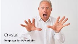  Presentation with elegant - PPT layouts consisting of senior-grey-haired-man-wearing background and a white colored foreground