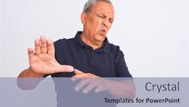  Presentation with grey black white - Colorful theme enhanced with senior-grey-haired-man-wearing backdrop and a light blue colored foreground