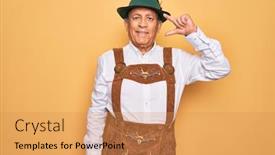  Presentation with german - Audience pleasing slide set consisting of senior-grey-haired-man-wearing backdrop and a yellow colored foreground