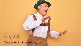  Presentation with traditional dancing - Amazing presentation theme having senior-grey-haired-man-wearing backdrop and a yellow colored foreground