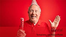  Presentation with red grey - Beautiful theme featuring senior-grey-haired-man-wearing backdrop and a crimson colored foreground