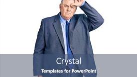  Presentation with grey - Audience pleasing presentation consisting of senior-grey-haired-man-wearing backdrop and a ocean colored foreground