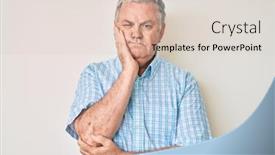  Presentation with problem statement problems and solutions - Beautiful theme featuring senior-grey-haired-man-wearing backdrop and a lemonade colored foreground