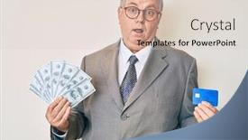  Presentation with car business - Colorful slide deck enhanced with senior-grey-haired-man-wearing backdrop and a lemonade colored foreground