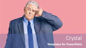  Presentation with skin infection - Beautiful theme featuring senior-grey-haired-man-wearing backdrop and a ocean colored foreground