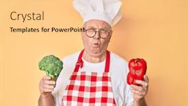  Presentation with red grey - Slides with senior-grey-haired-man-wearing background and a lemonade colored foreground
